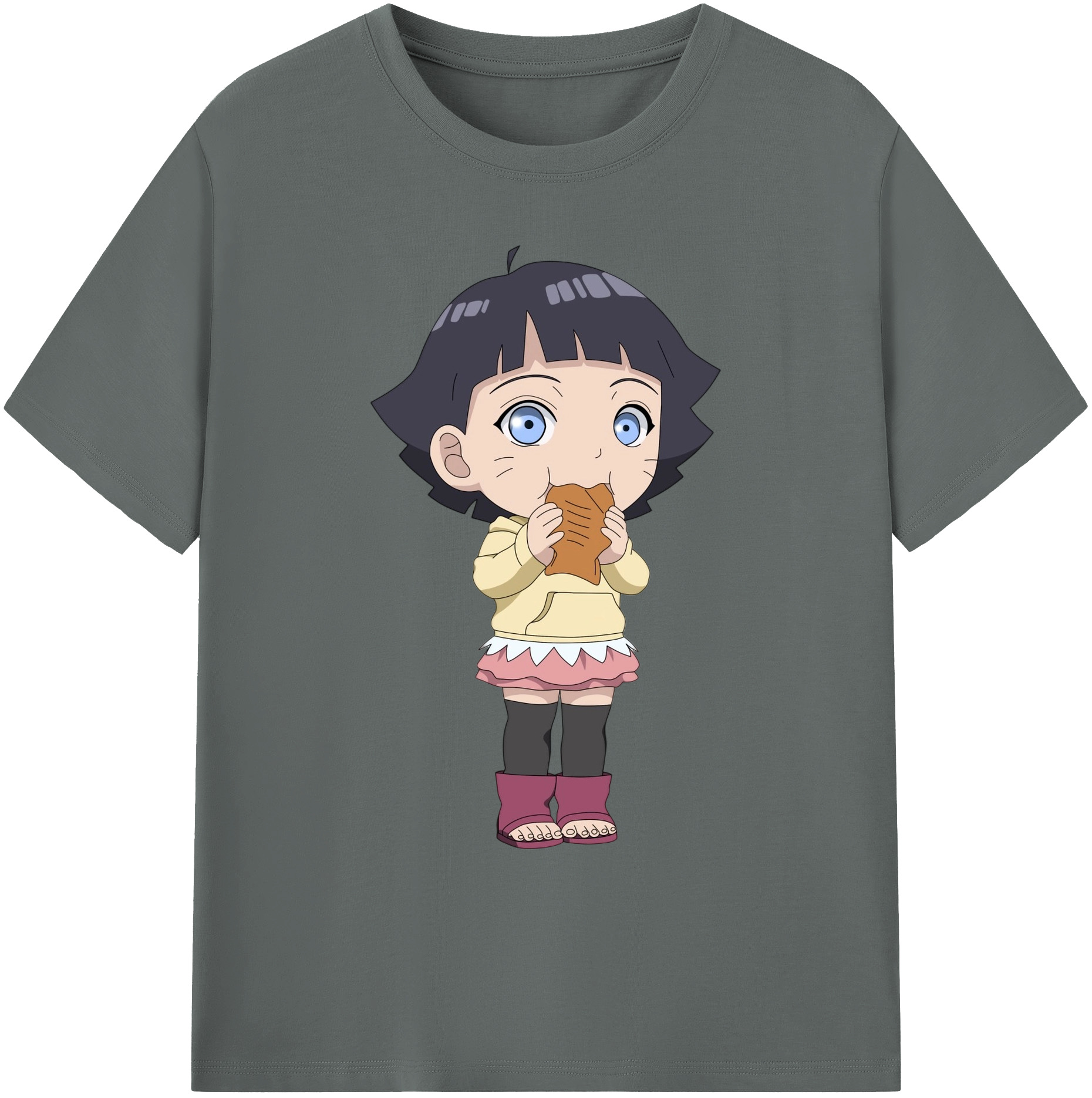 （画像用） NARUTO -ナルト- うずまき ヒマワリ Uzumaki Himawari 綿100％ メンズ半袖Tシャツ｜肌触りやわらか＆通気性